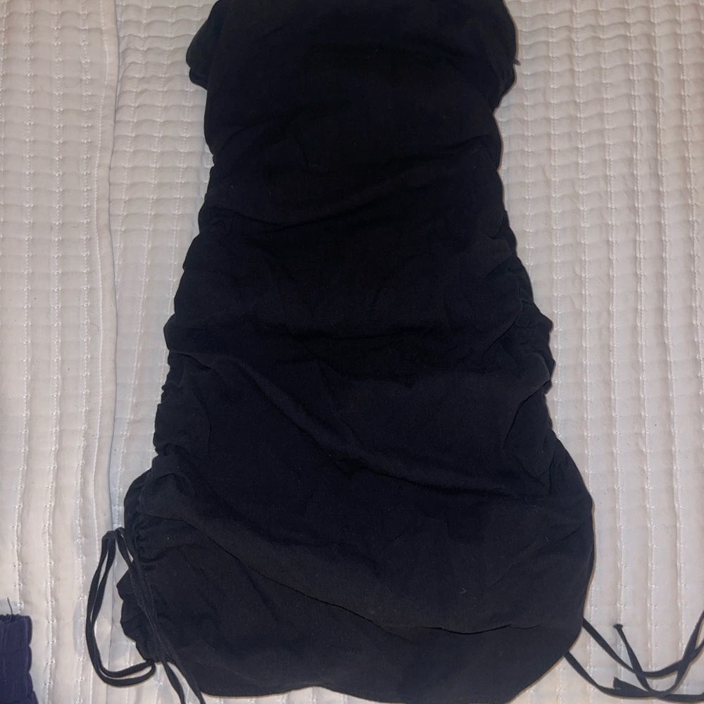 Chic Black Ruched Dress